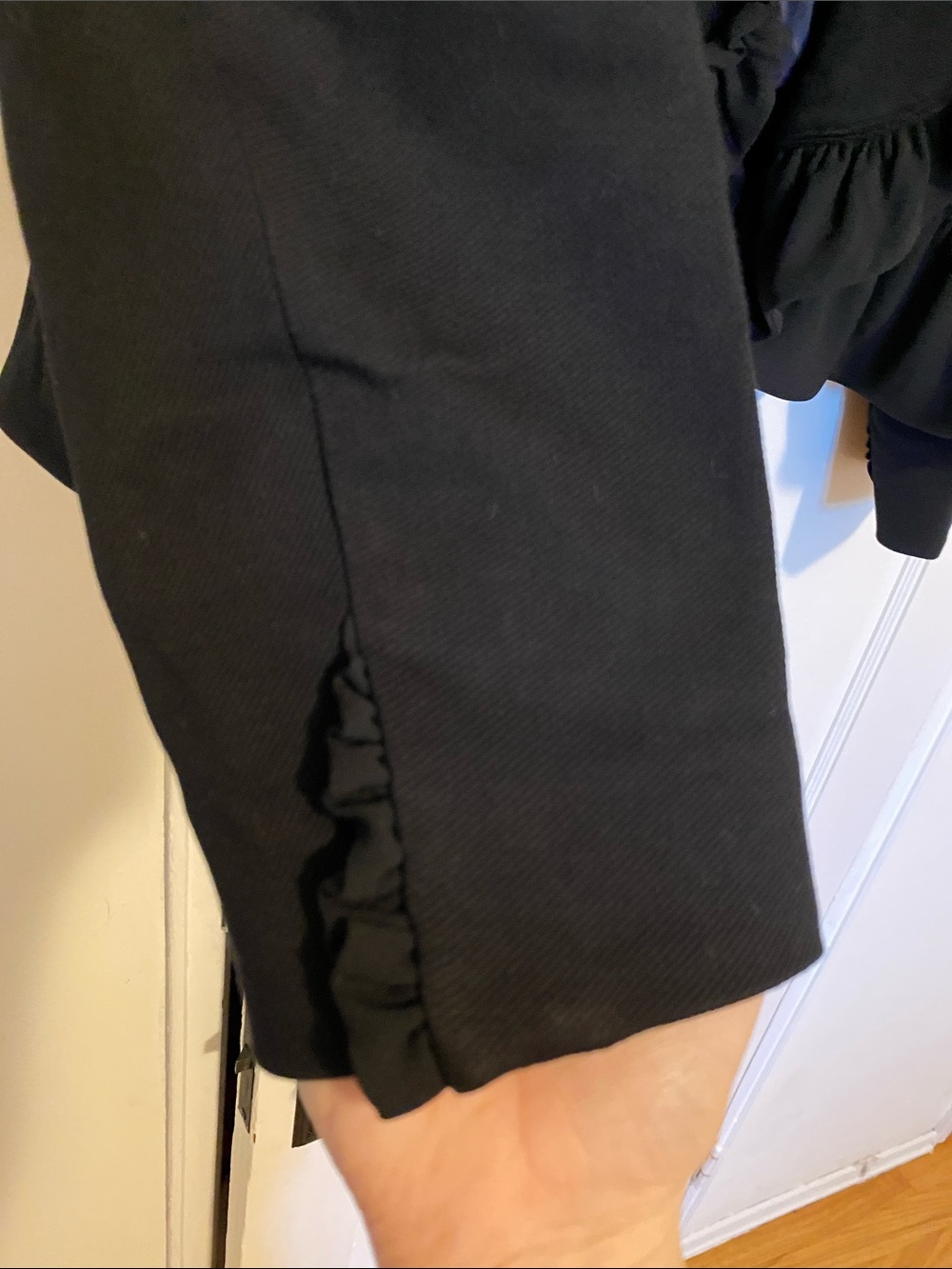J. Crew ruffled black going out blazer peplum size 12 - Picture 8 of 16